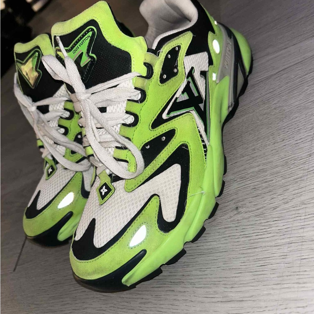 Louis Vuitton Neon Green and Black Athletic Shoes